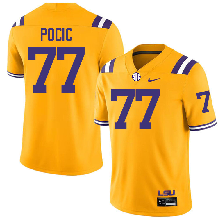 Ethan Pocic LSU Tigers Jersey,Louisiana State University Tigers Football Jersey-Gold